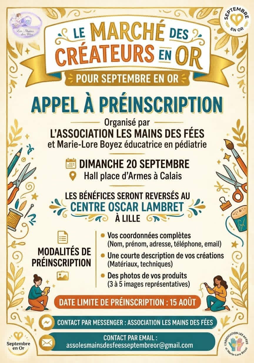 Appel aux Créateurs et Artisans : Rejoignez le Marché des Créateurs en OR !