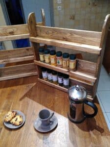 Porte épices en bois de récupération - - Artisanat d'art
